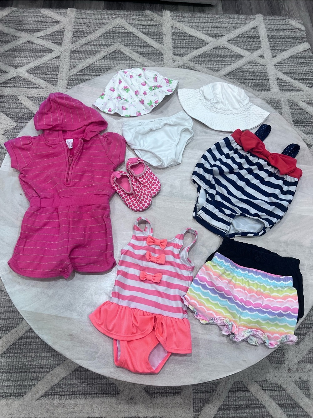 Baby girls 6-12 months summer swim shorts romper water shoes bathing suits